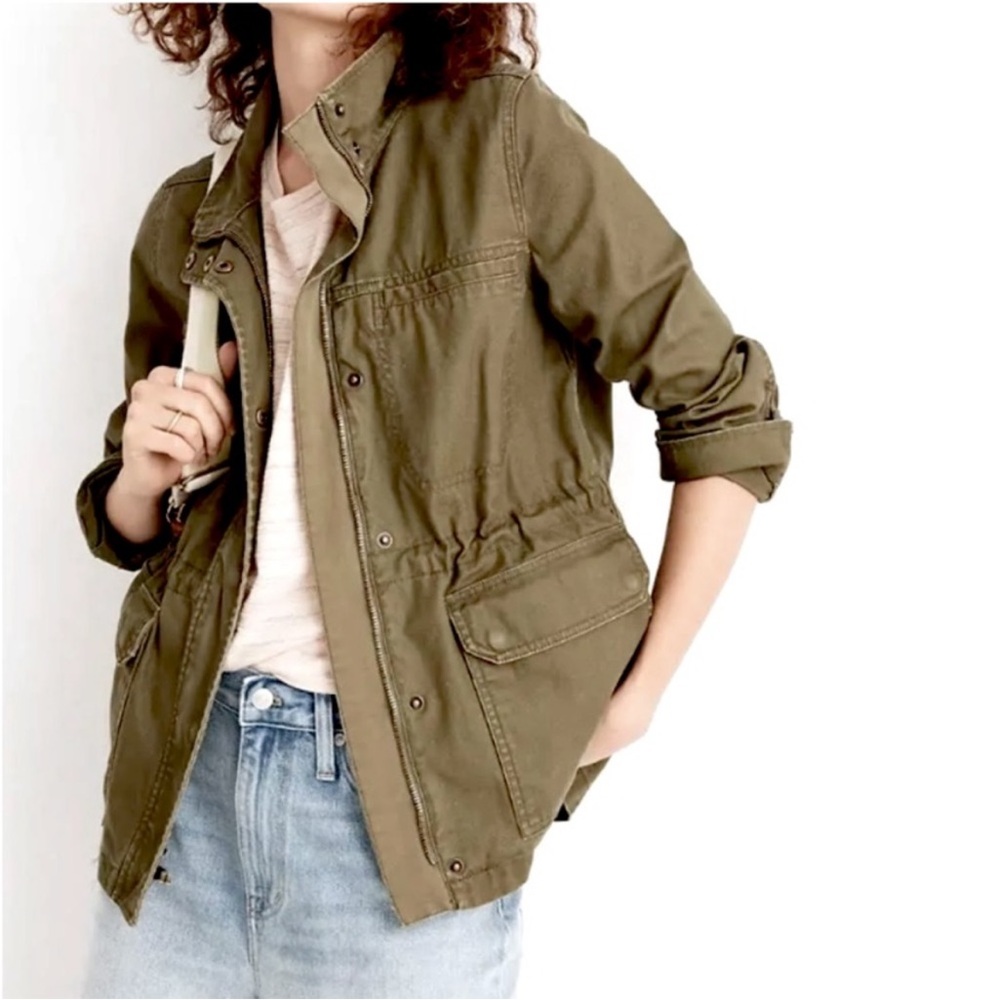 Madewell Khaki Green Military-Style Cotton Jacket